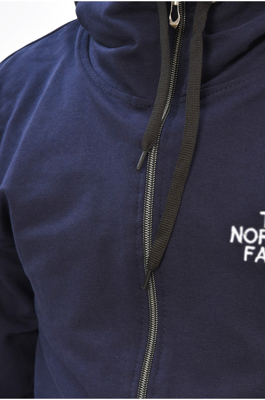 Кофта чоловіча однотонна темно-синього кольору 204092