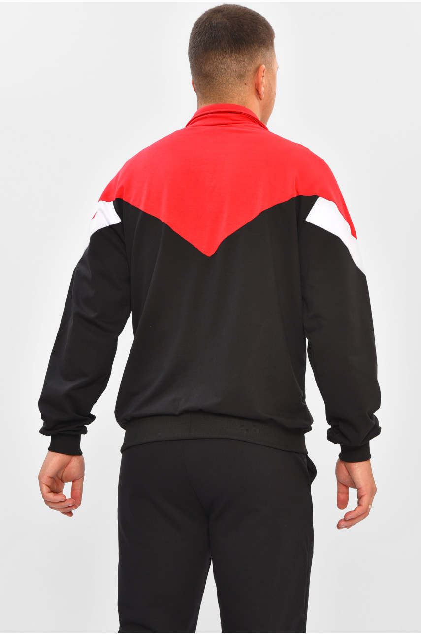 Кофта чоловіча червоного кольору на блискавці 204093 Кофта чоловіча червоного кольору на блискавці 204093