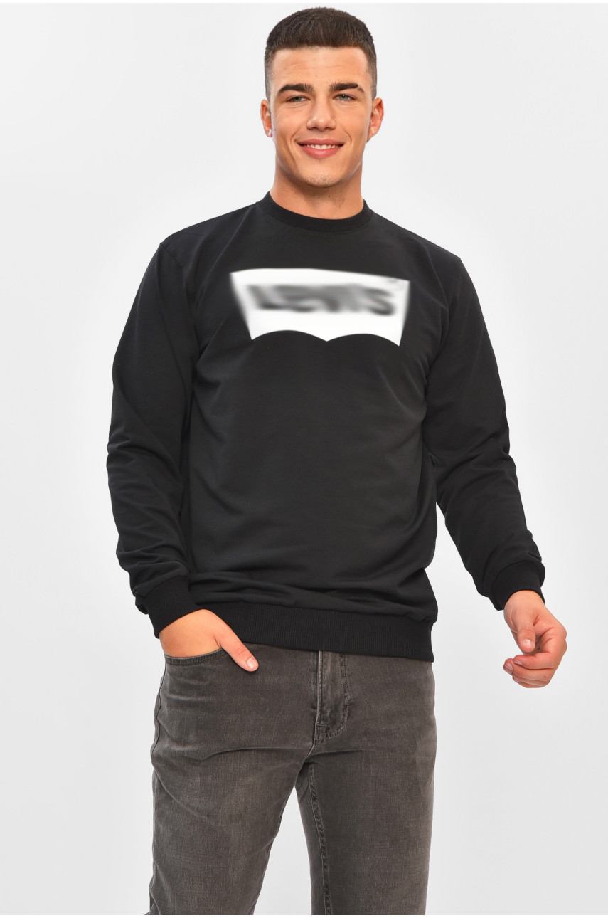 Свитшот мужской черного цвета с принтом 204095 Свитшот мужской черного цвета с принтом 204095