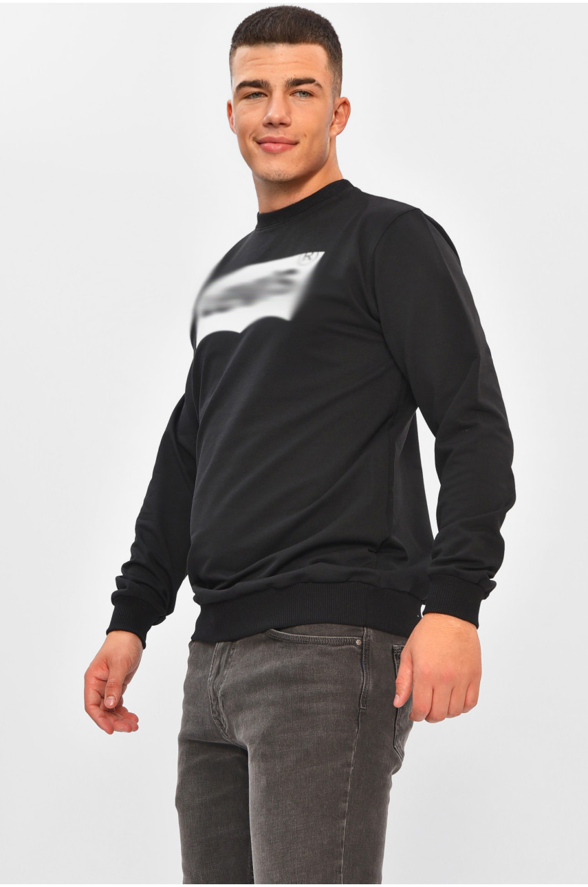 Свитшот мужской черного цвета с принтом 204095 Свитшот мужской черного цвета с принтом 204095