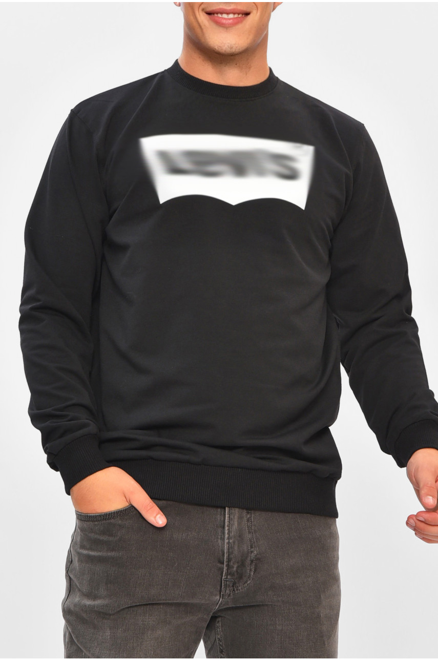 Свитшот мужской черного цвета с принтом 204095 Свитшот мужской черного цвета с принтом 204095