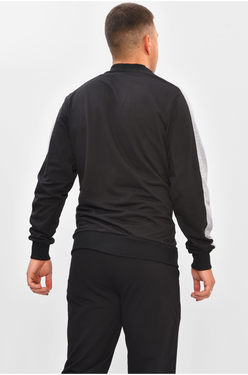 Кофта мужская черного цвета на молнии 204100