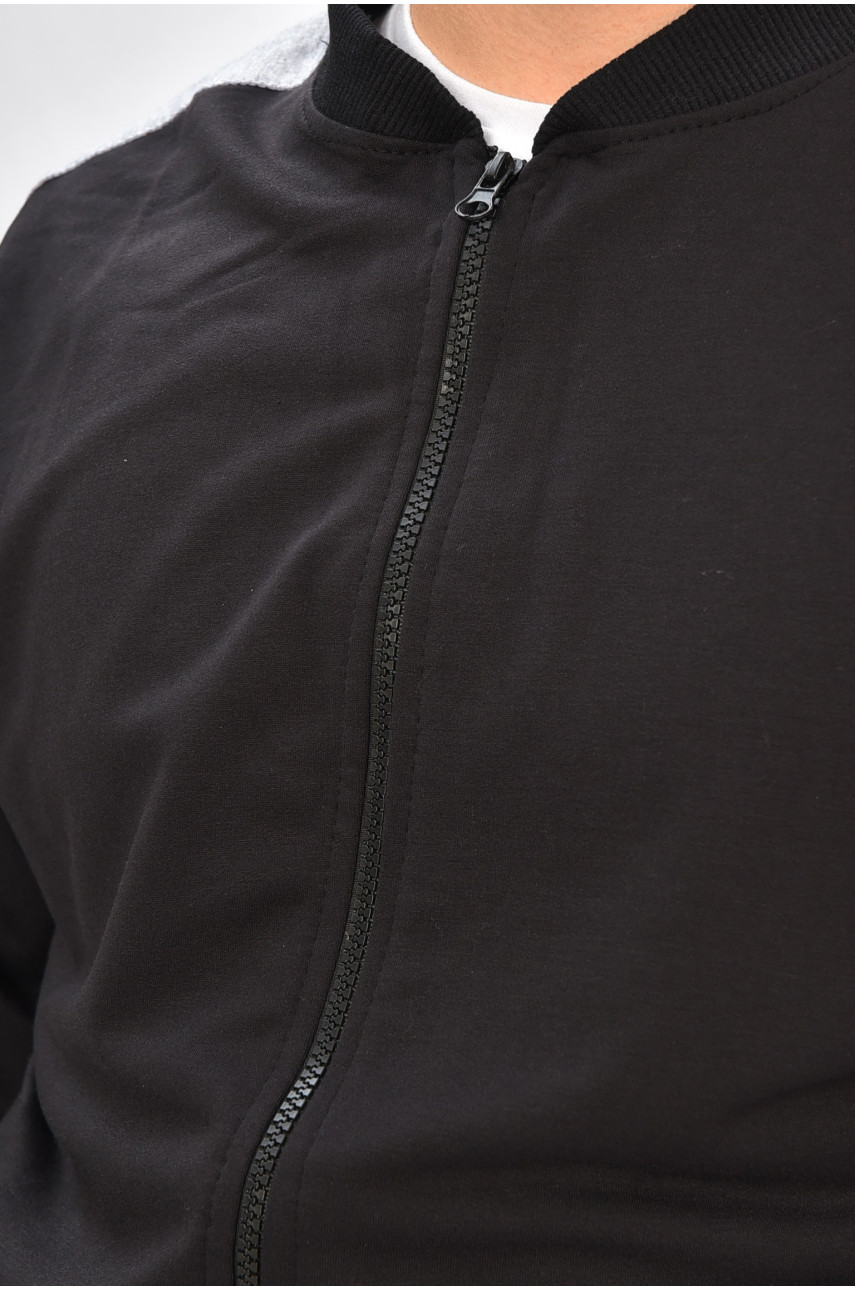 Кофта мужская черного цвета на молнии 204100
