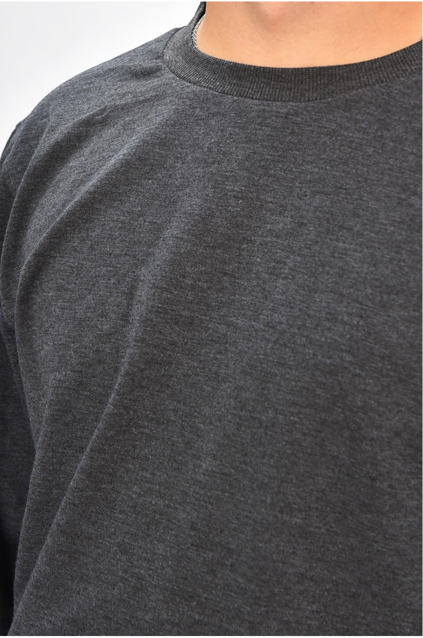 Кофта мужская однотонная тёмно-серого цвета 204103 Кофта мужская однотонная тёмно-серого цвета 204103