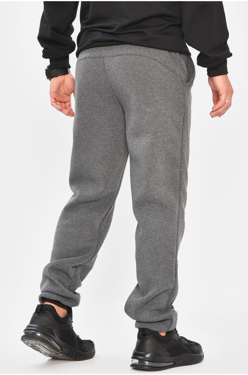 Спортивные штаны мужские на флисе серого цвета 204148