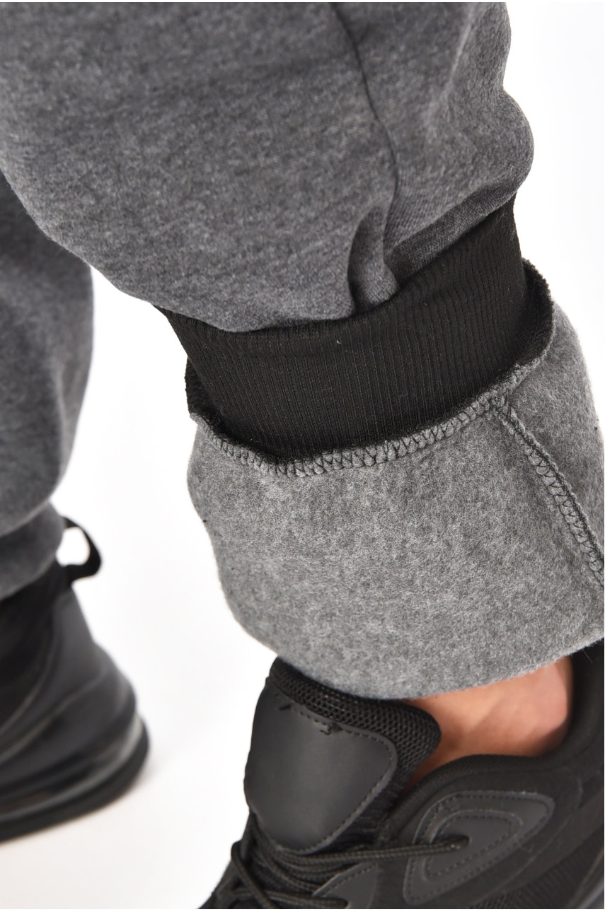 Спортивные штаны мужские на флисе серого цвета 204148