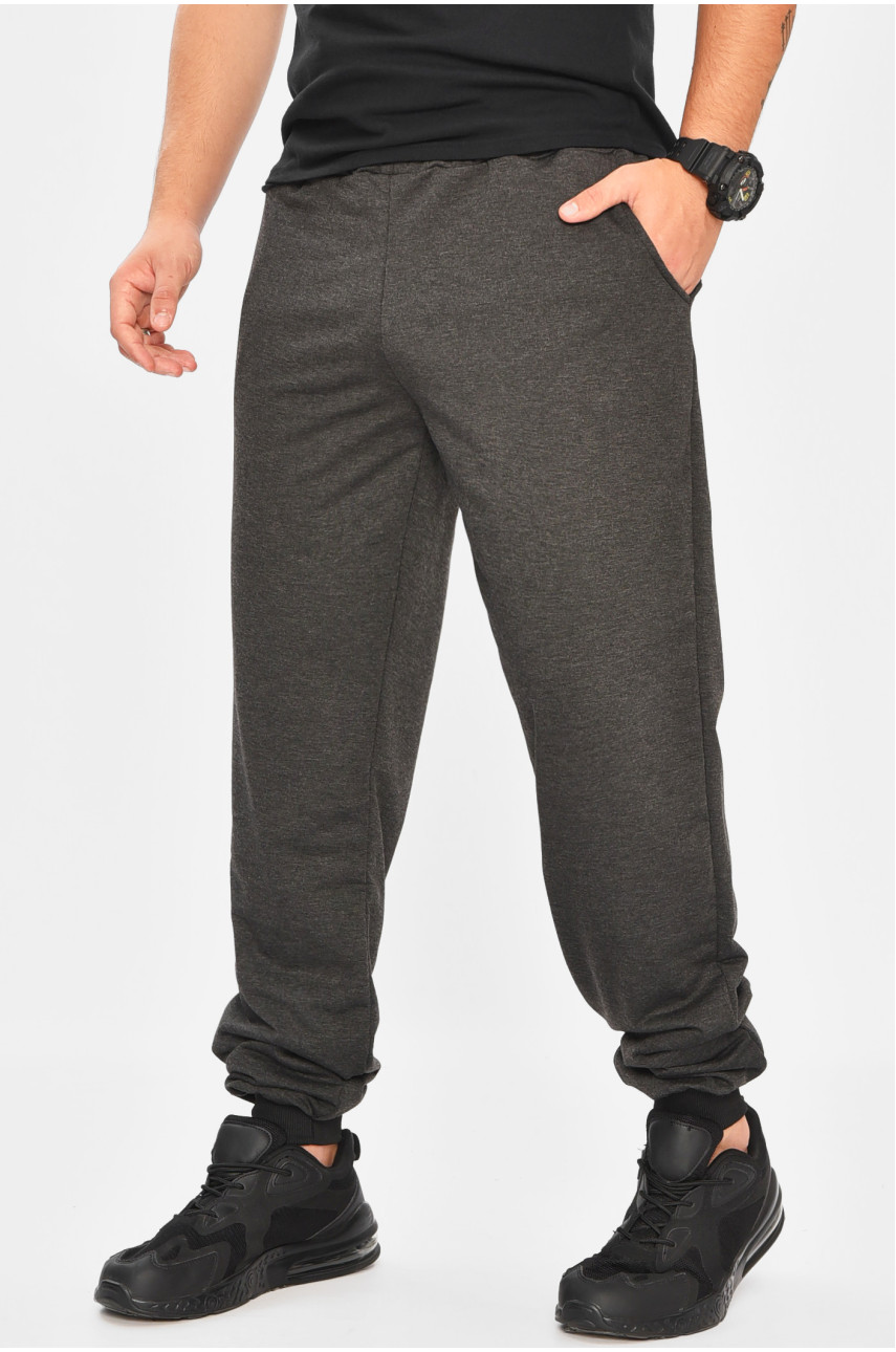 Спортивные штаны мужские тёмно-серого цвета 204152 Спортивные штаны мужские тёмно-серого цвета 204152