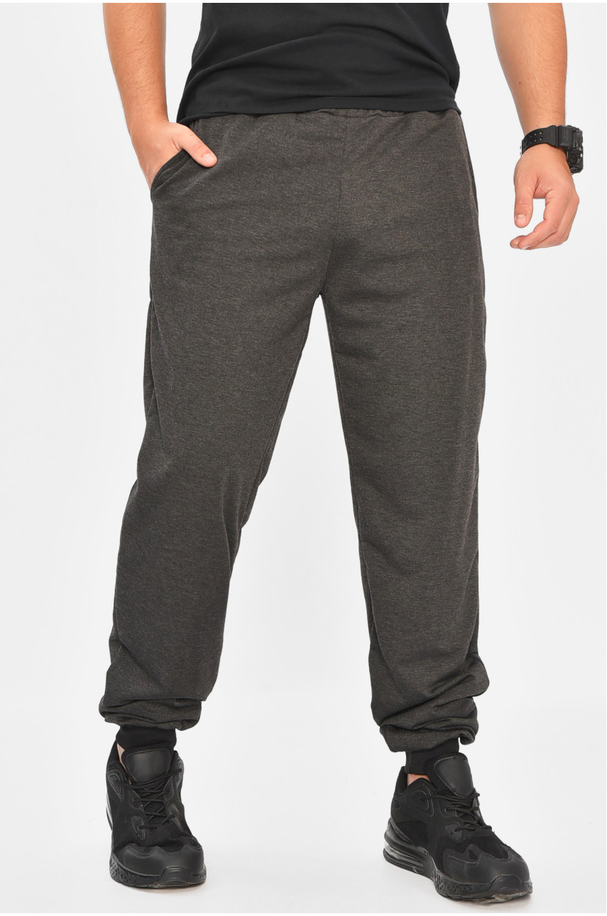 Спортивные штаны мужские тёмно-серого цвета 204152 Спортивные штаны мужские тёмно-серого цвета 204152
