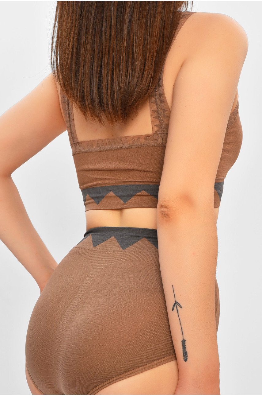 Комплект женский коричневого цвета чашка В 9021 204217