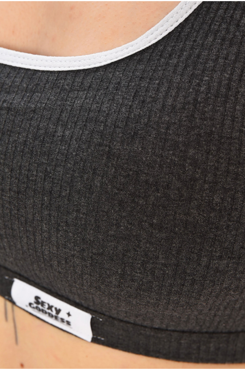 Комплект женский рубчик темно - серого цвета чашка В 2301 204221 Комплект женский рубчик темно - серого цвета чашка В 2301 204221