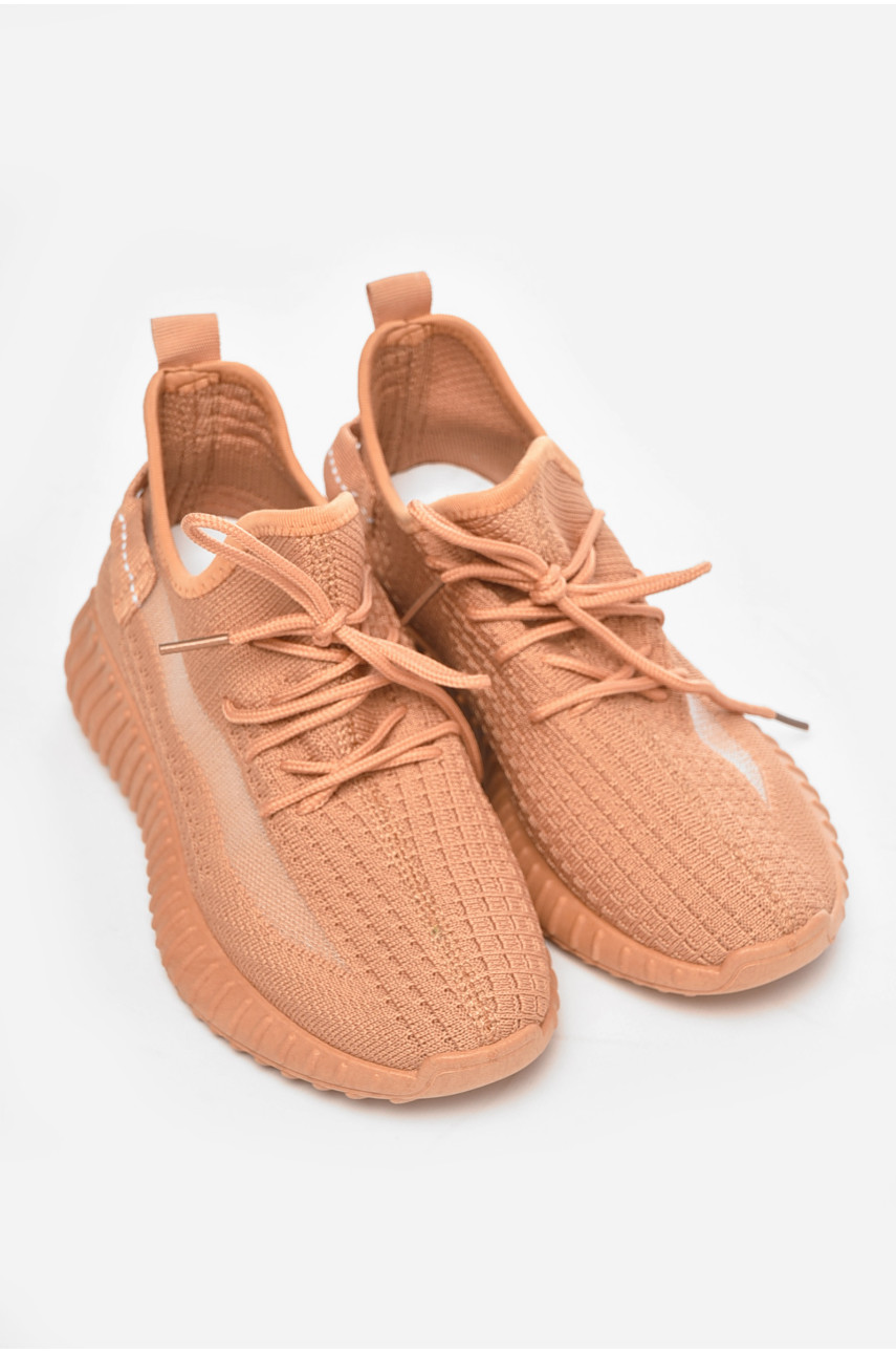 Кроссовки женские бежевого цвета текстиль 777-в1074 204240