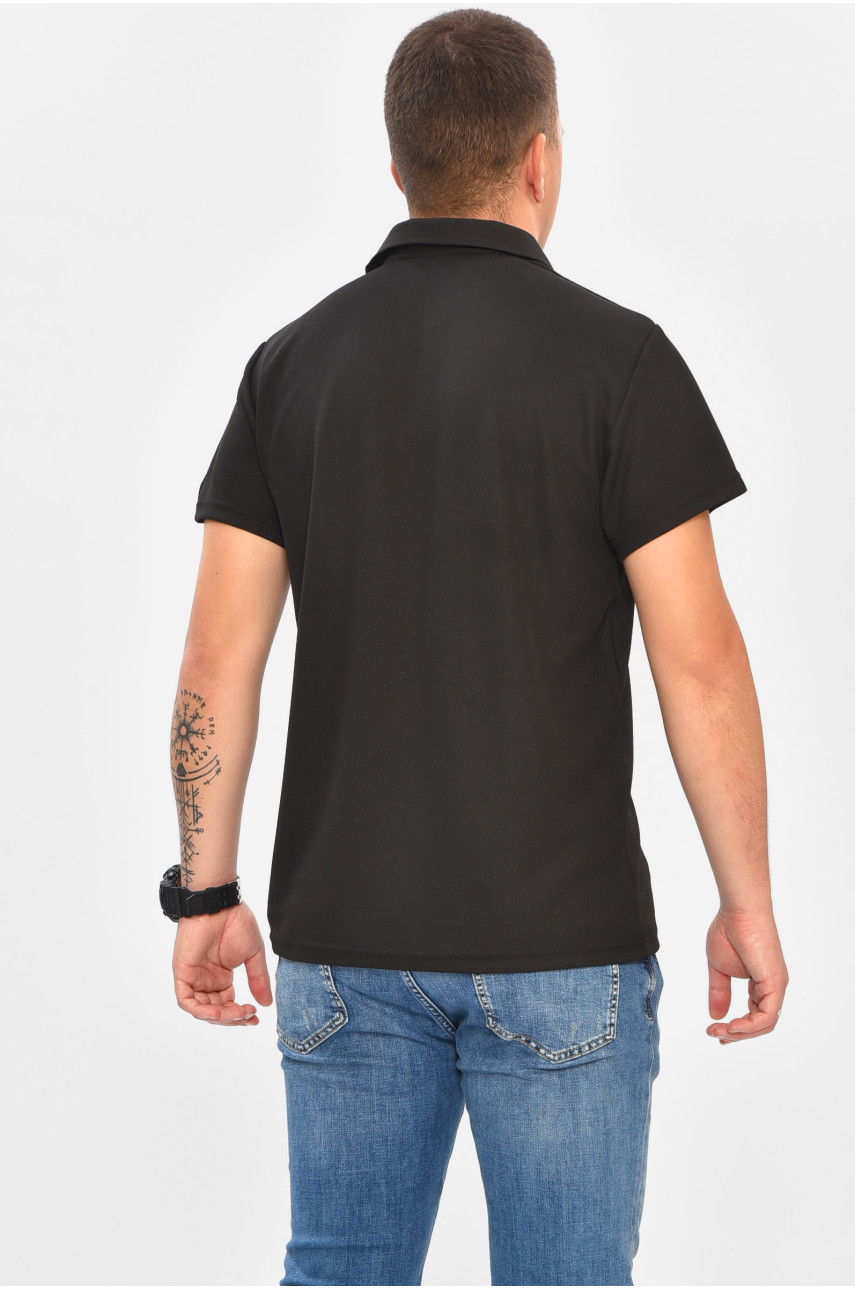 Футболка мужская поло черного цвета 204254