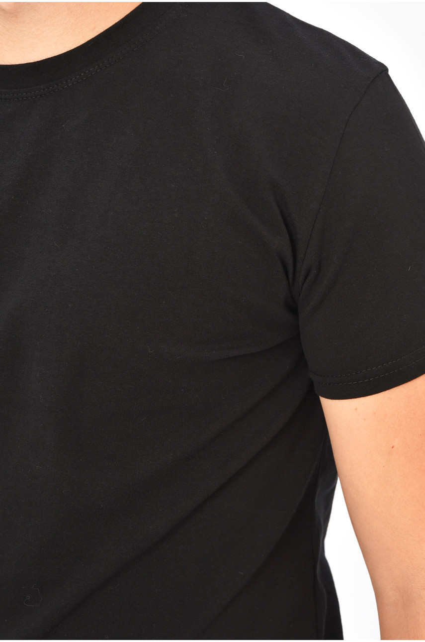Футболка мужская однотонная черного цвета 204256