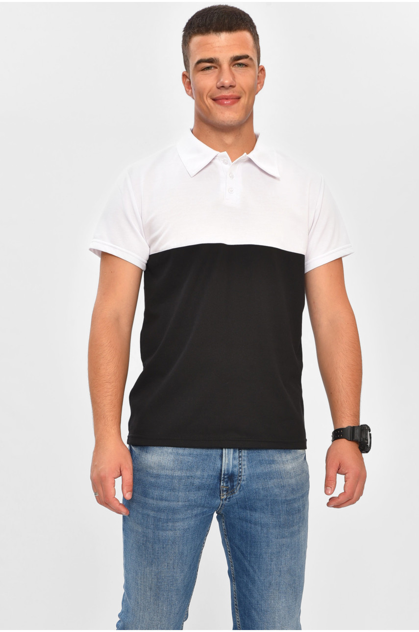 Футболка мужская поло черного цвета 204257