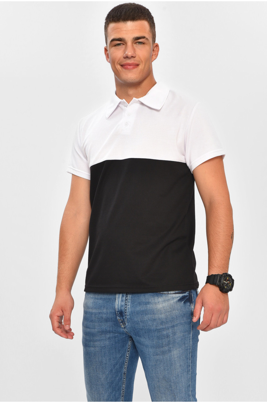 Футболка мужская поло черного цвета 204257