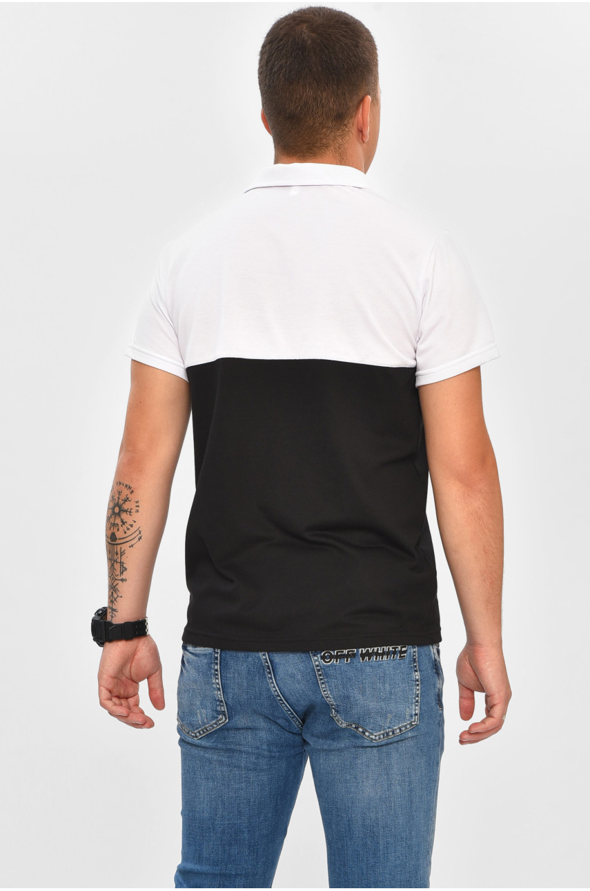 Футболка мужская поло черного цвета 204257