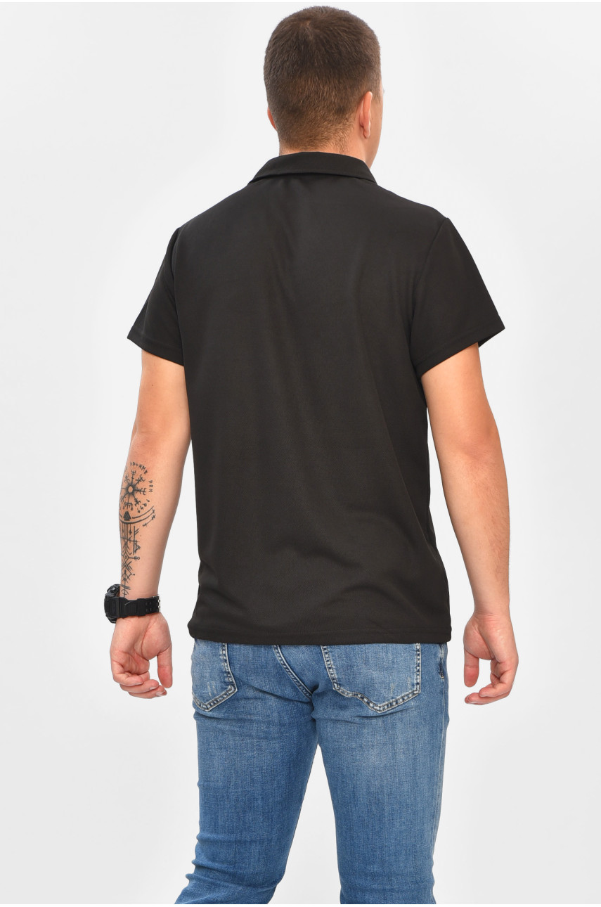Футболка мужская поло черного цвета 204258