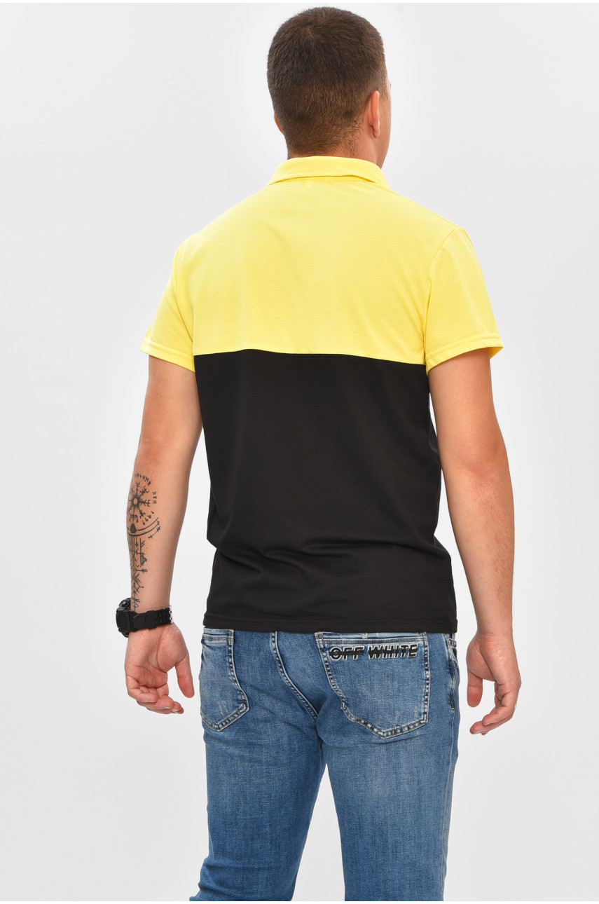 Футболка мужская поло жёлтого цвета 204259