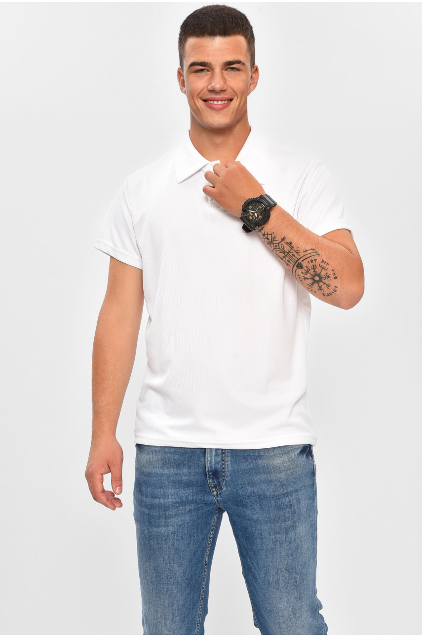 Футболка мужская поло белого цвета 204260