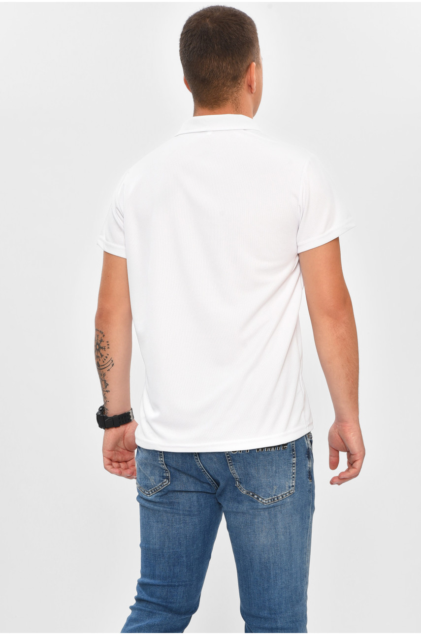 Футболка мужская поло белого цвета 204260