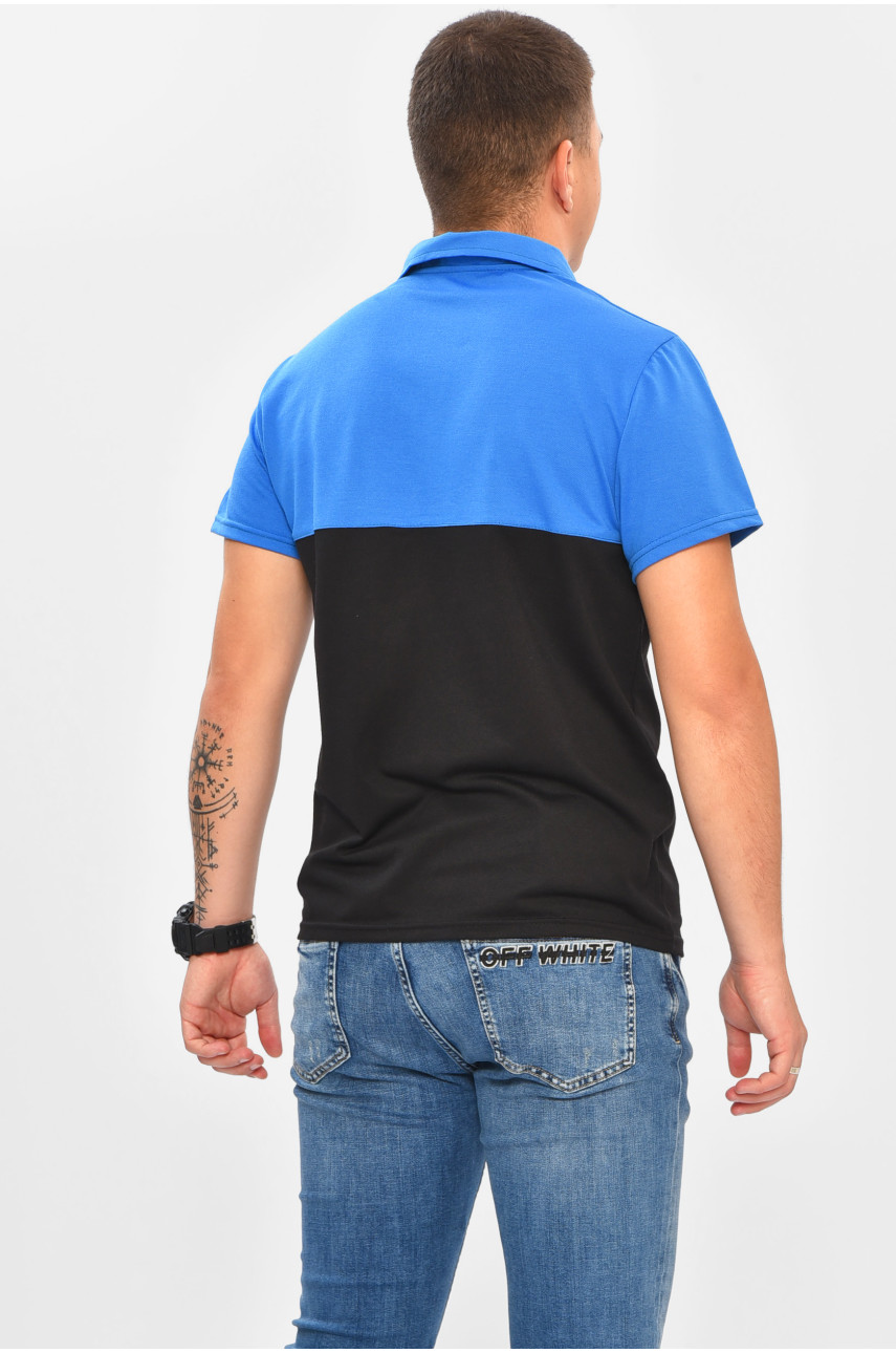 Футболка мужская поло синего цвета 204261