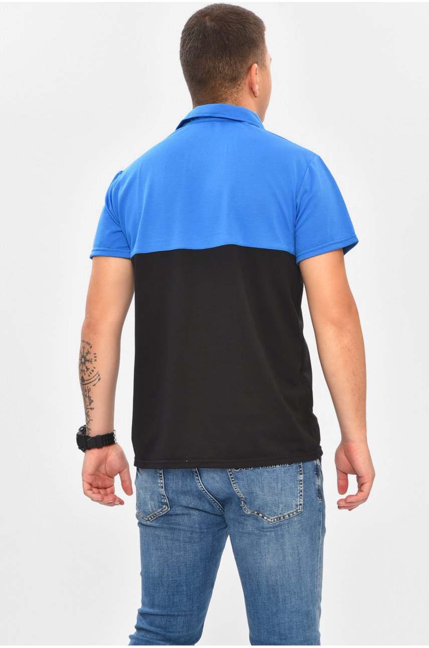 Футболка мужская поло синего цвета 204262 Футболка мужская поло синего цвета 204262