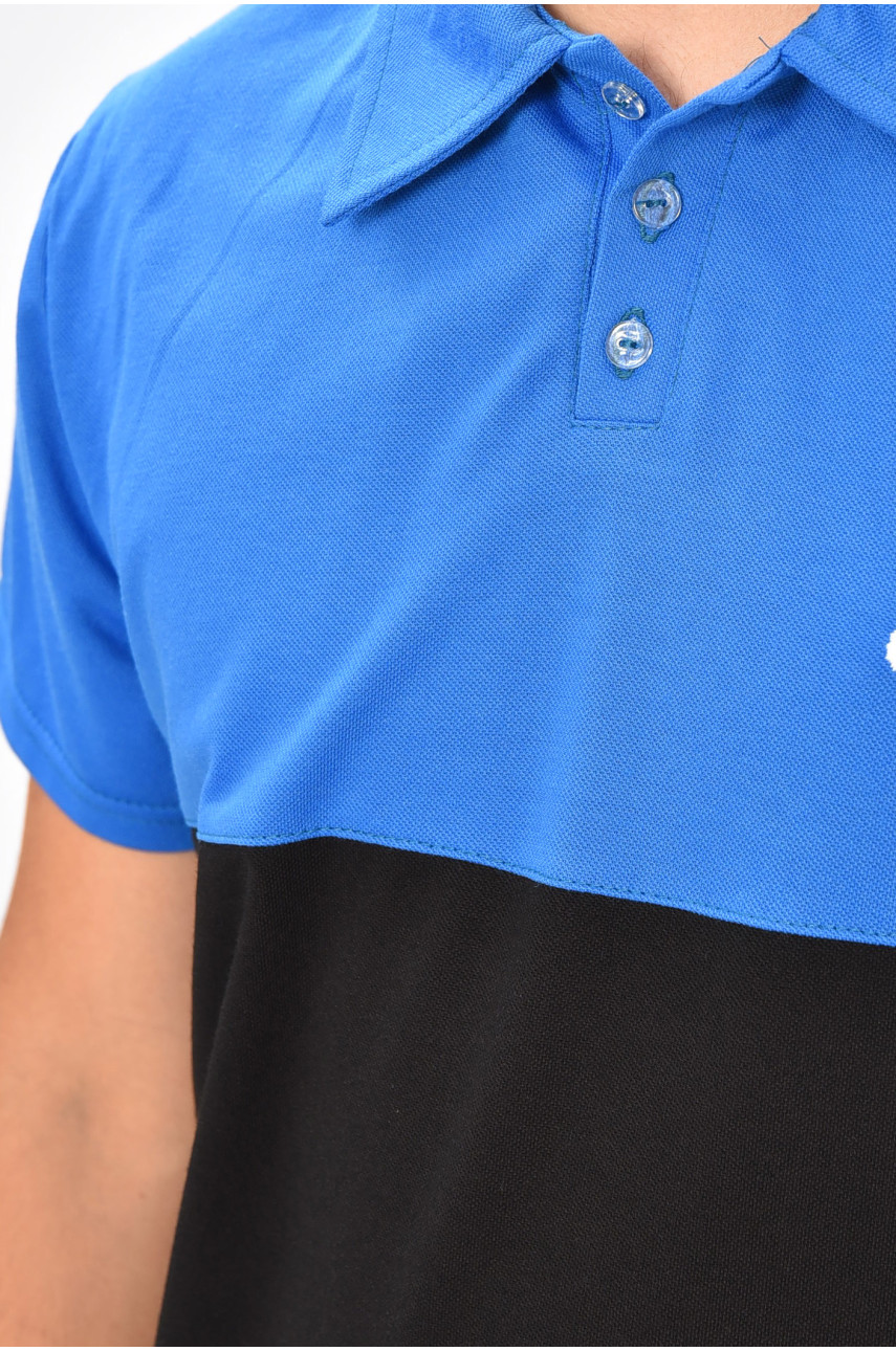 Футболка мужская поло синего цвета 204262 Футболка мужская поло синего цвета 204262