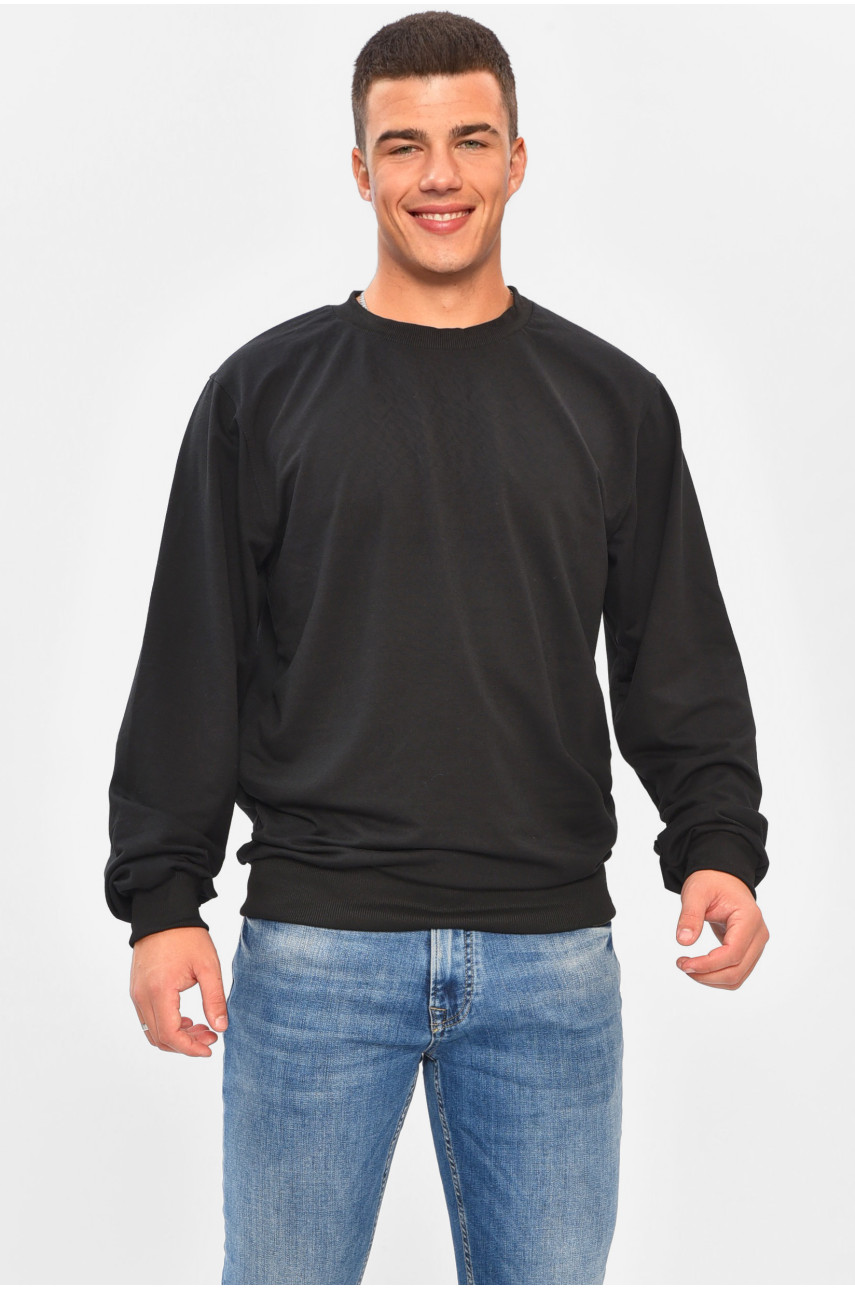 Свитшот мужской черного цвета 204264 Свитшот мужской черного цвета 204264