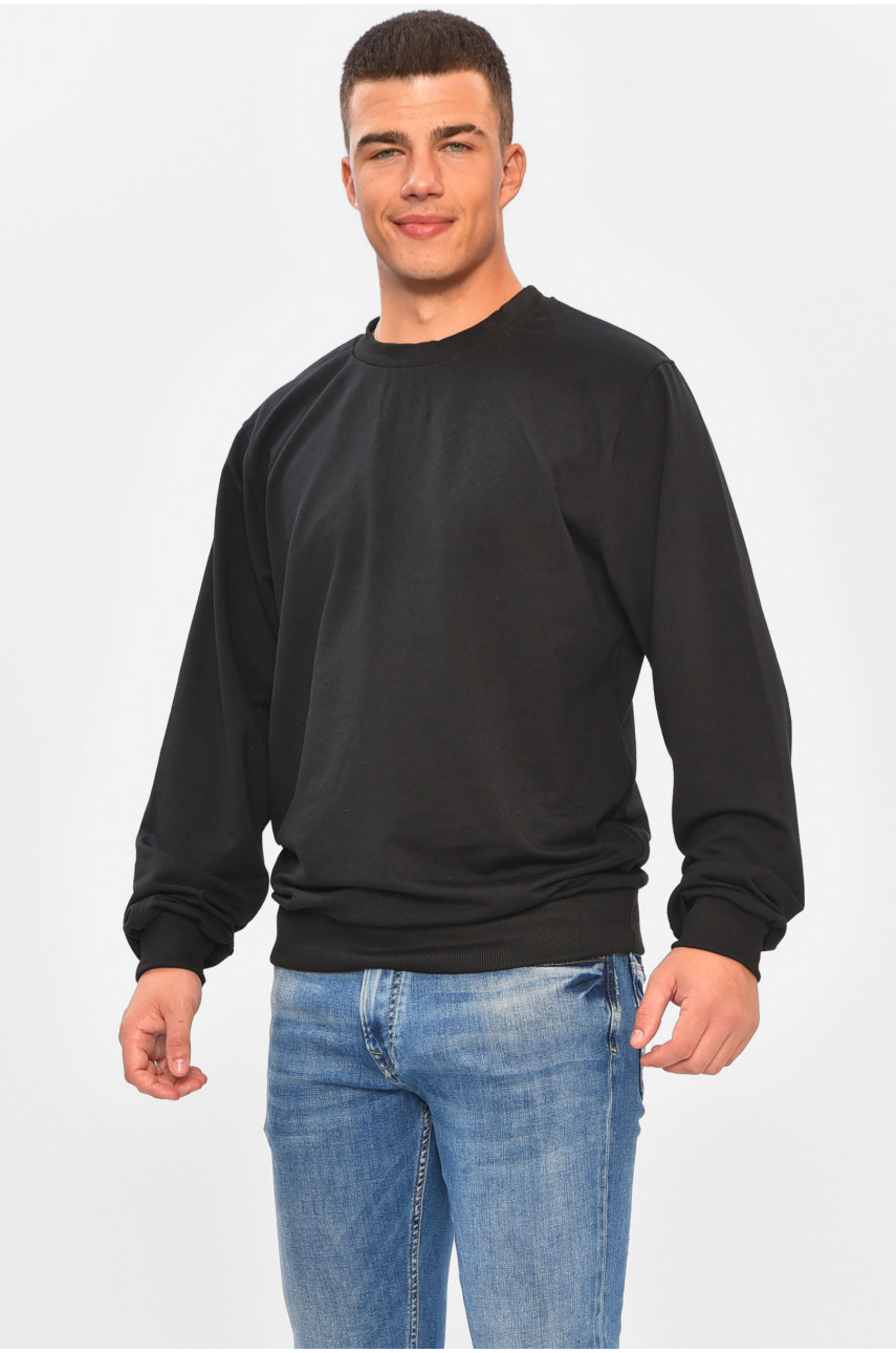 Свитшот мужской черного цвета 204264 Свитшот мужской черного цвета 204264