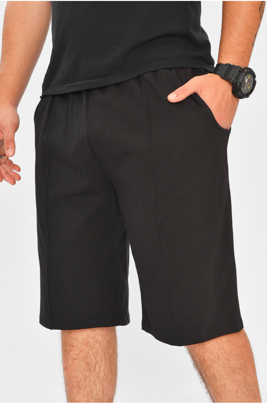 Шорты мужские однотонные черного цвета 204267 Шорты мужские однотонные черного цвета 204267