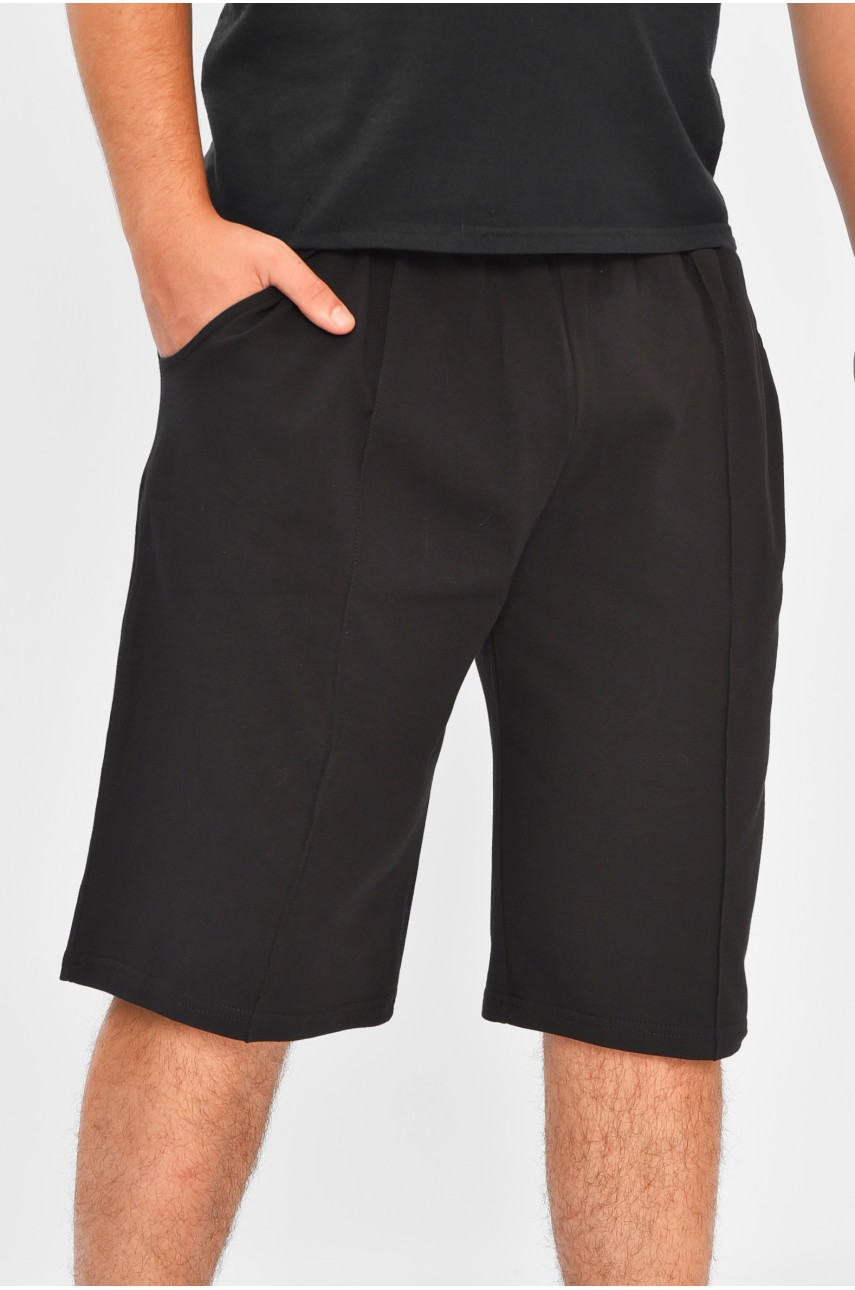 Шорты мужские однотонные черного цвета 204267 Шорты мужские однотонные черного цвета 204267