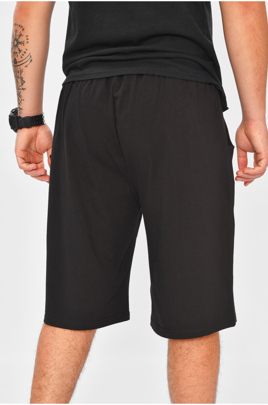 Шорты мужские однотонные черного цвета 204267 Шорты мужские однотонные черного цвета 204267