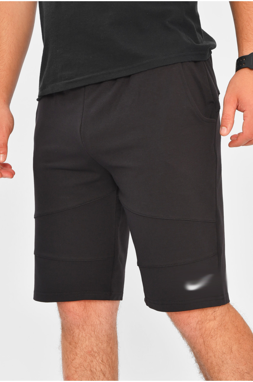 Шорти чоловічі однотонні чорного кольору 204268