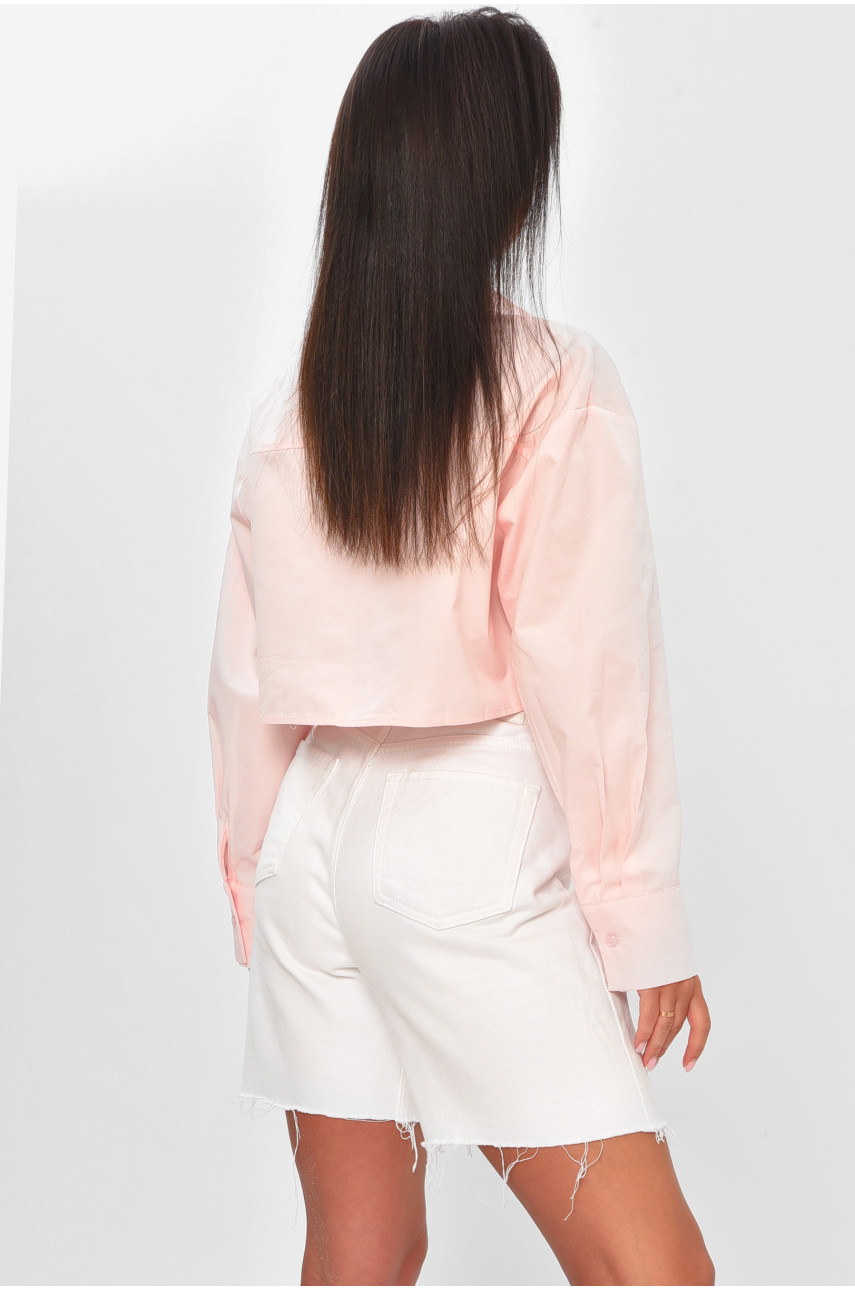 Рубашка женская однотонная светло-розового цвета 201 204277 Рубашка женская однотонная светло-розового цвета 201 204277