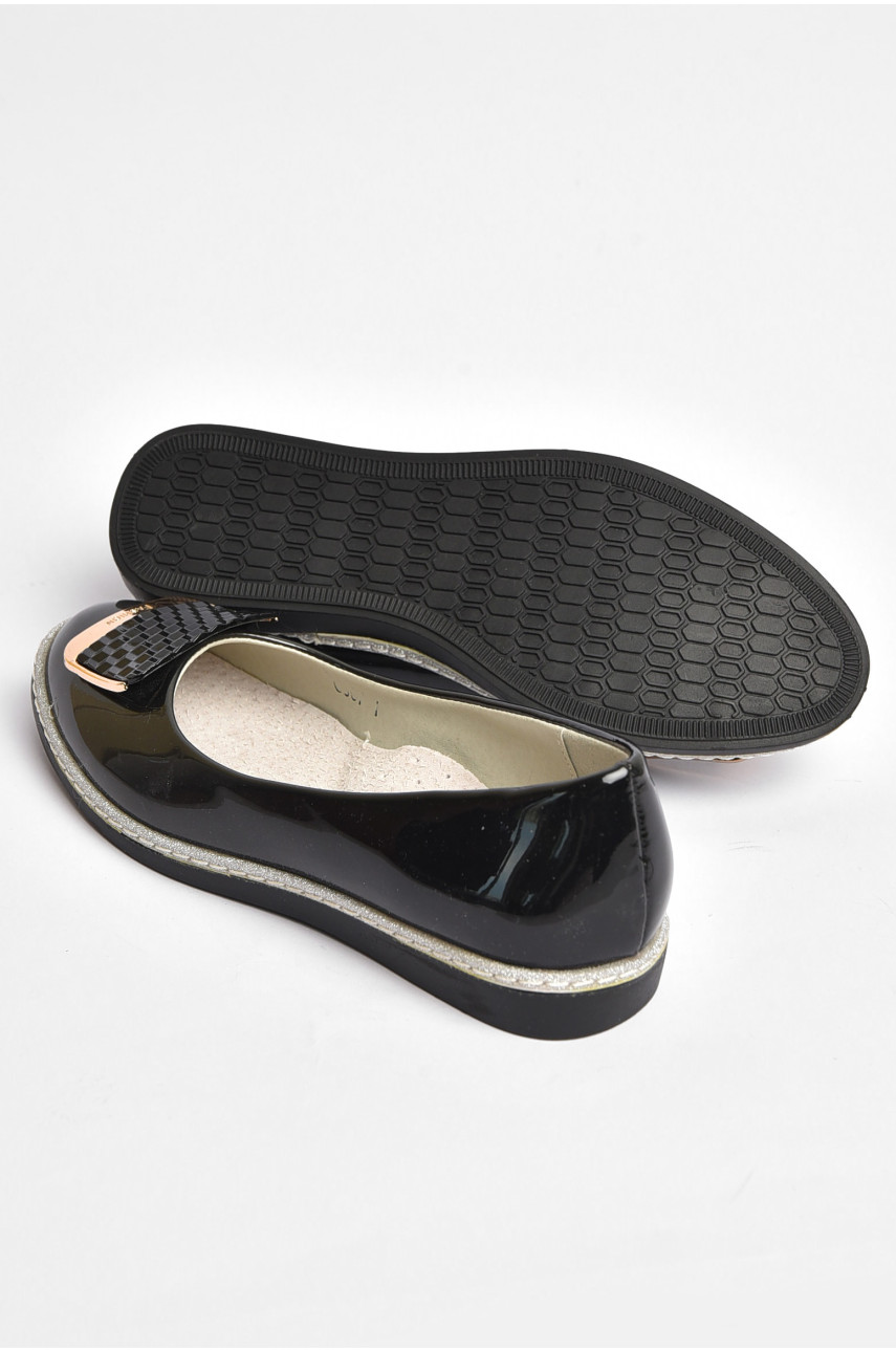 Балетки дитячі для дівчинки чорного кольору 067-1 204310 Балетки дитячі для дівчинки чорного кольору 067-1 204310