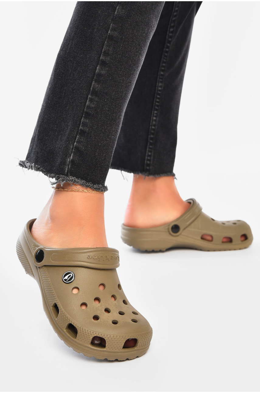 Крокси жіночі темно-бежевого кольору 3001-2 204321