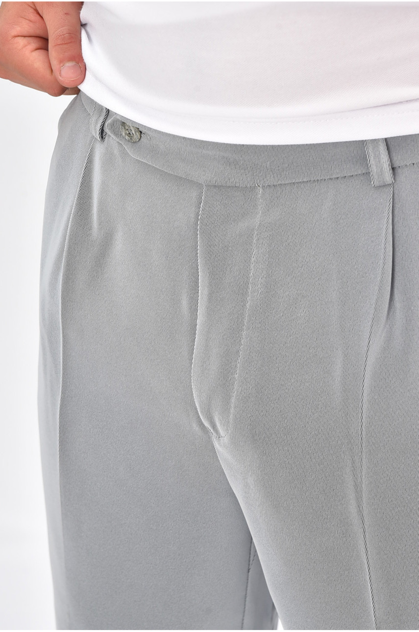 Штаны мужские однотонные светло-серого цвета 204324 Штаны мужские однотонные светло-серого цвета 204324