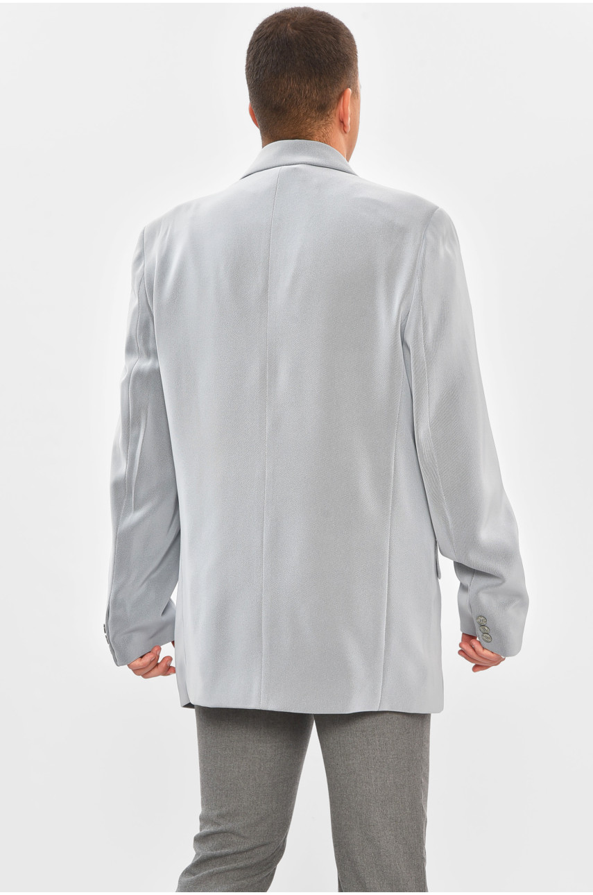 Пиджак мужской однотонный серого цвета 204331 Пиджак мужской однотонный серого цвета 204331