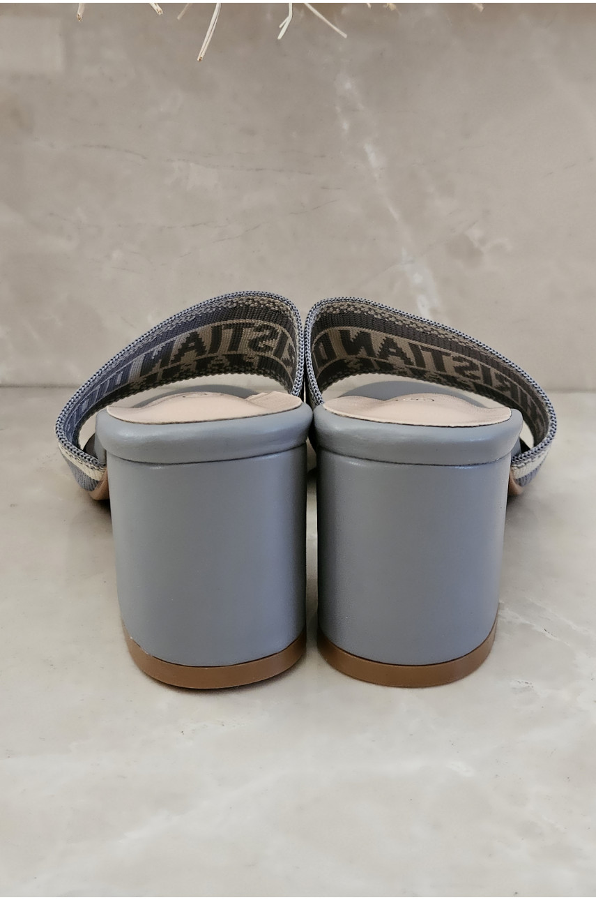 Шлепки женские серого цвета X-36-5 204335