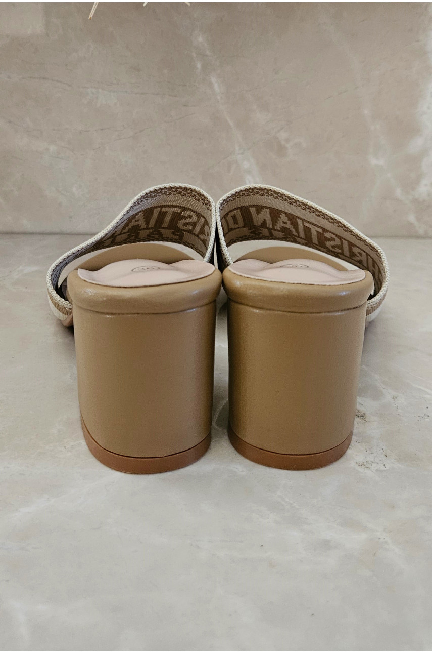 Шлепки женские бежевого цвета X-36-5 204337 Шлепки женские бежевого цвета X-36-5 204337