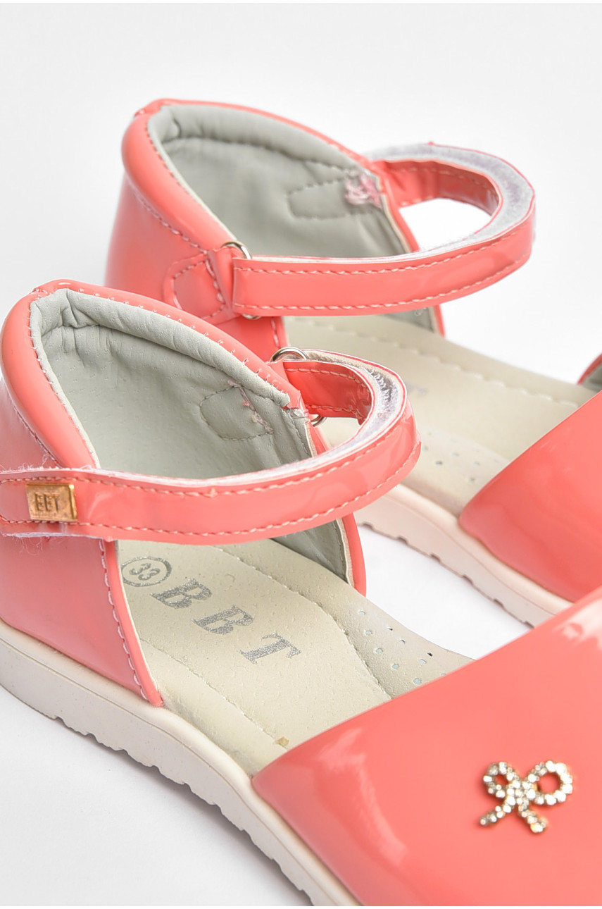 Босоножки детские темно-розового цвета на липучке 1171-2 204363