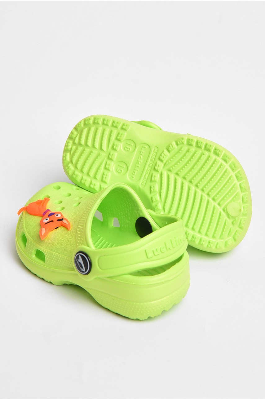 Крокси дитячі для хлопчиків салатового кольору 3001-188 204367