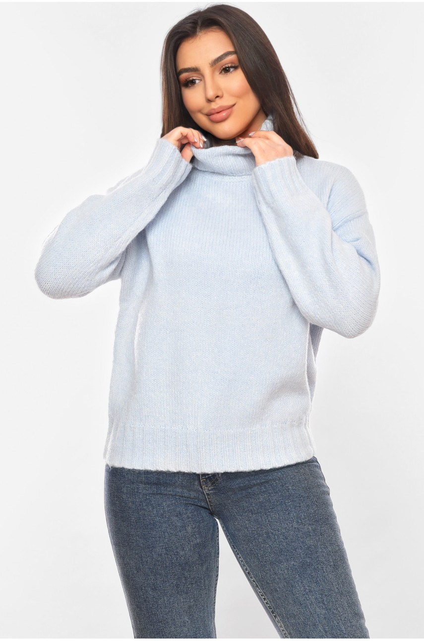 Свитер женский голубого цвета Уценка 204382 Свитер женский голубого цвета Уценка 204382