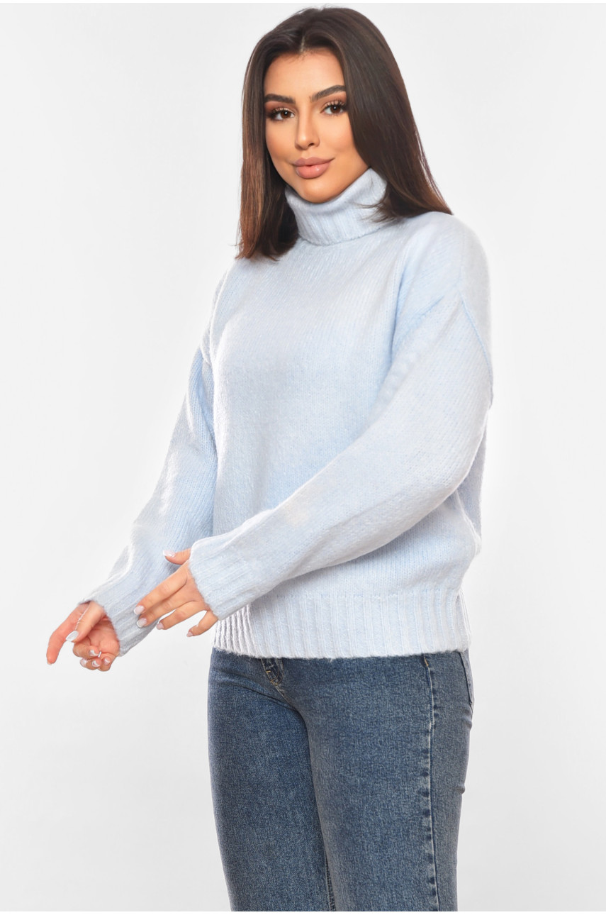 Свитер женский голубого цвета Уценка 204382 Свитер женский голубого цвета Уценка 204382