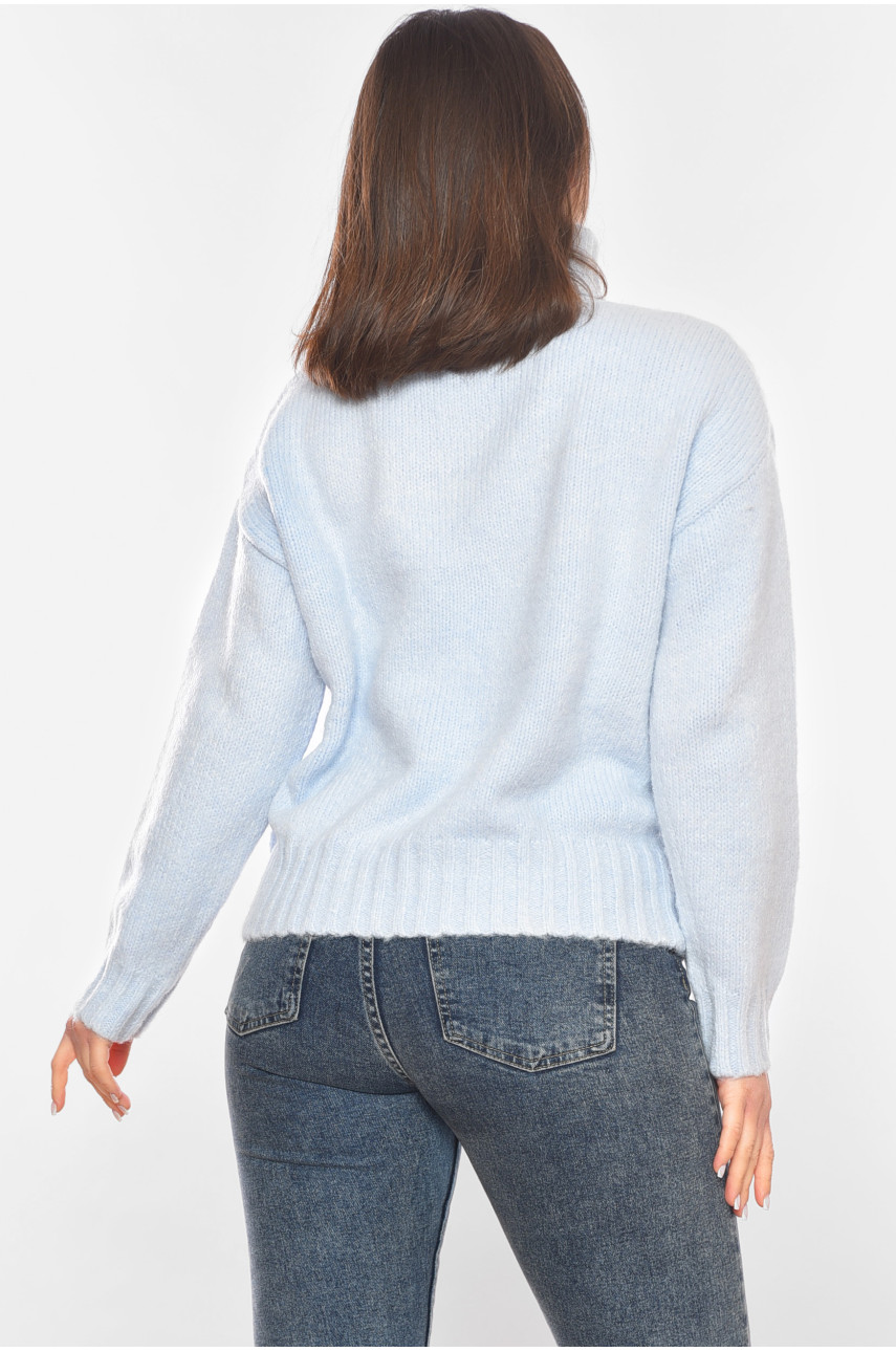 Свитер женский голубого цвета Уценка 204382 Свитер женский голубого цвета Уценка 204382