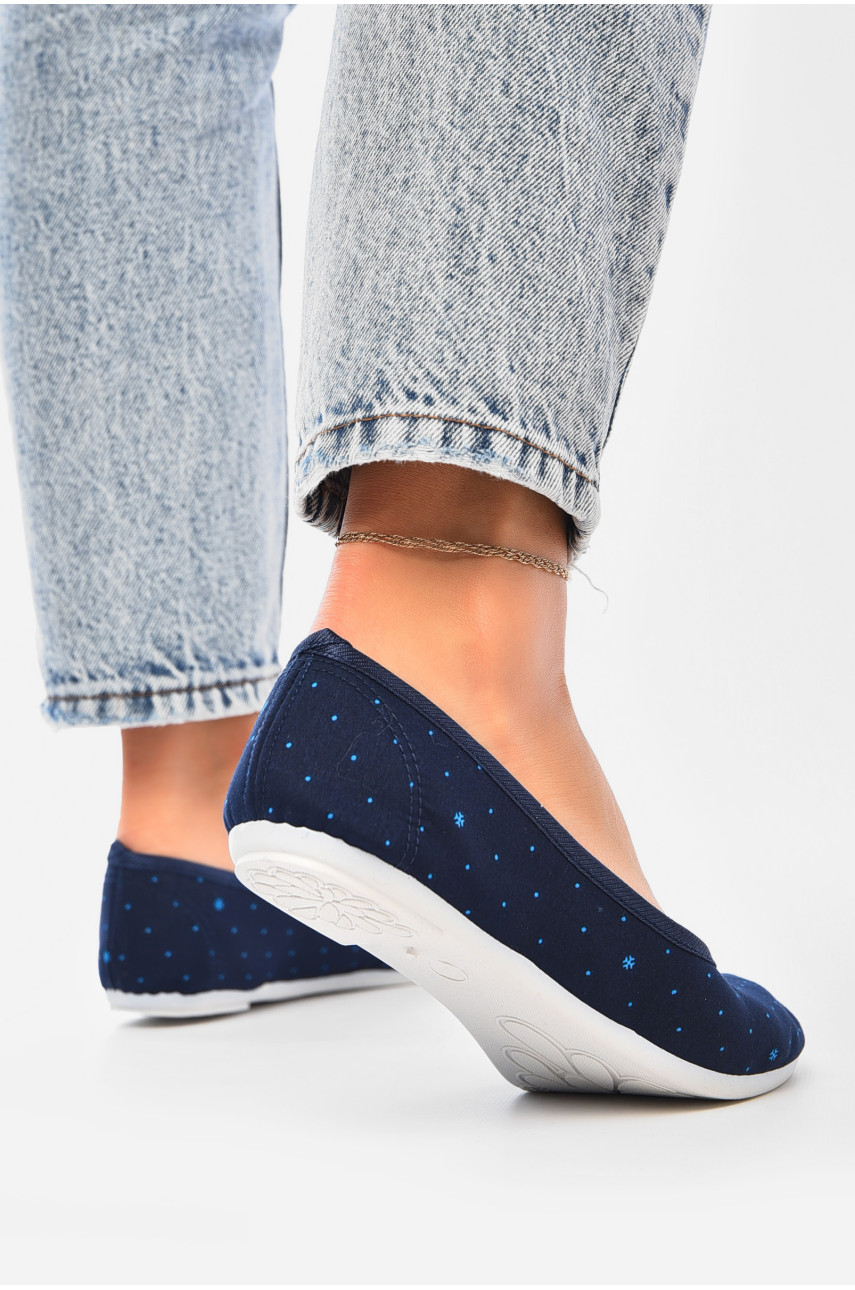 Балетки жіночі темно-синього кольору текстиль Т.505 204388