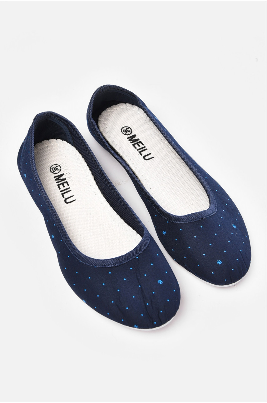 Балетки жіночі темно-синього кольору текстиль Т.505 204388