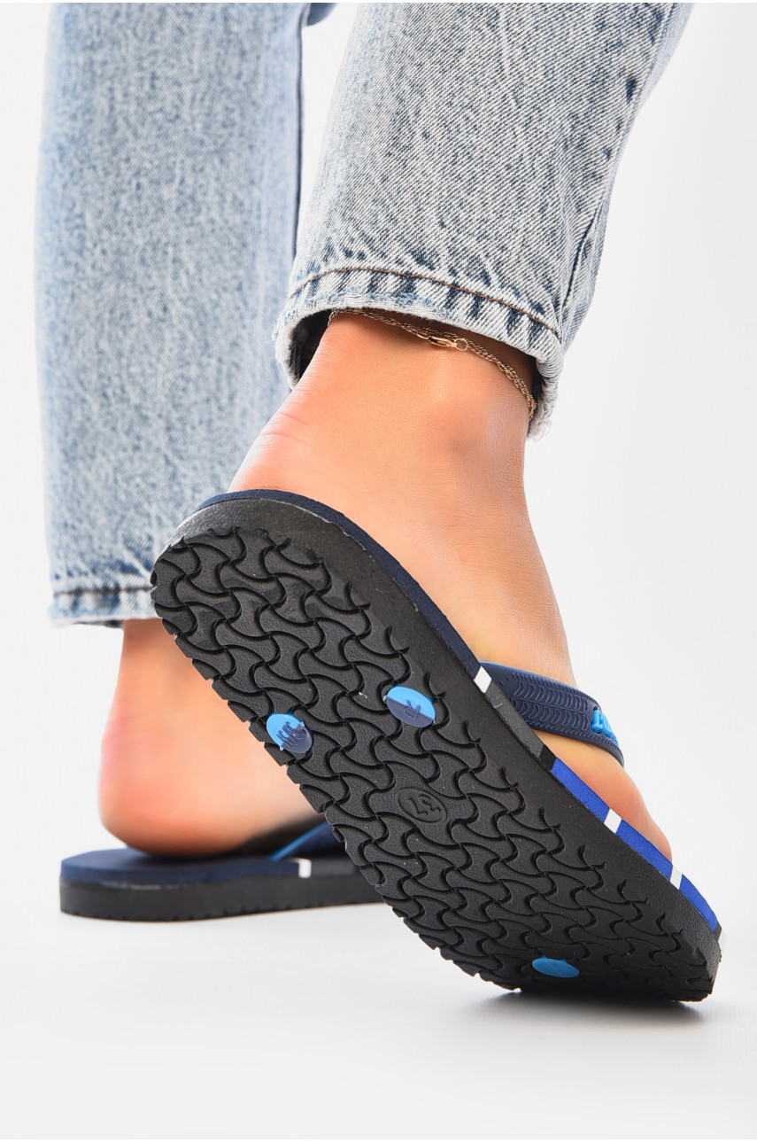 Вьетнамки женские пена черно-синего цвета в полоску 2002-92 204390