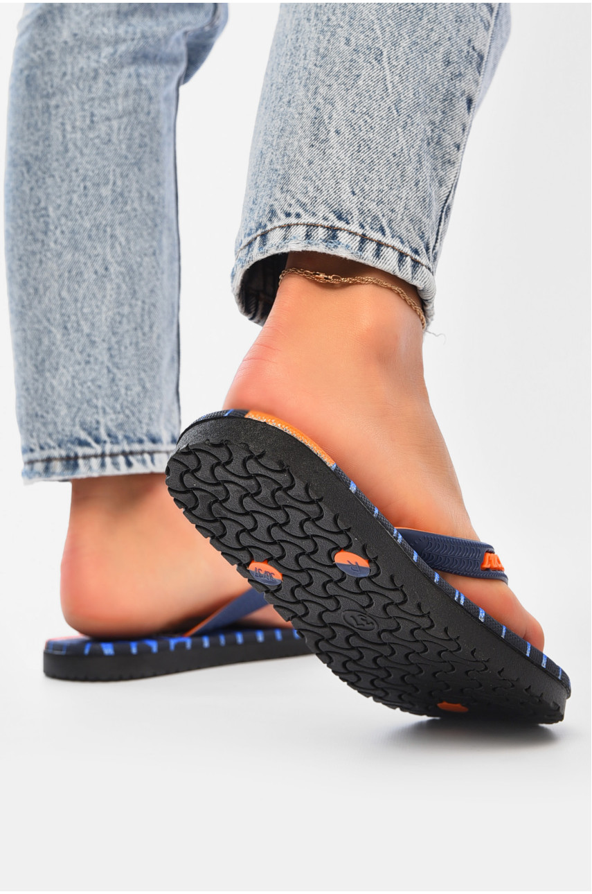 В`єтнамки жіночі піна чорно-синього кольору з написом 2002-44 204391