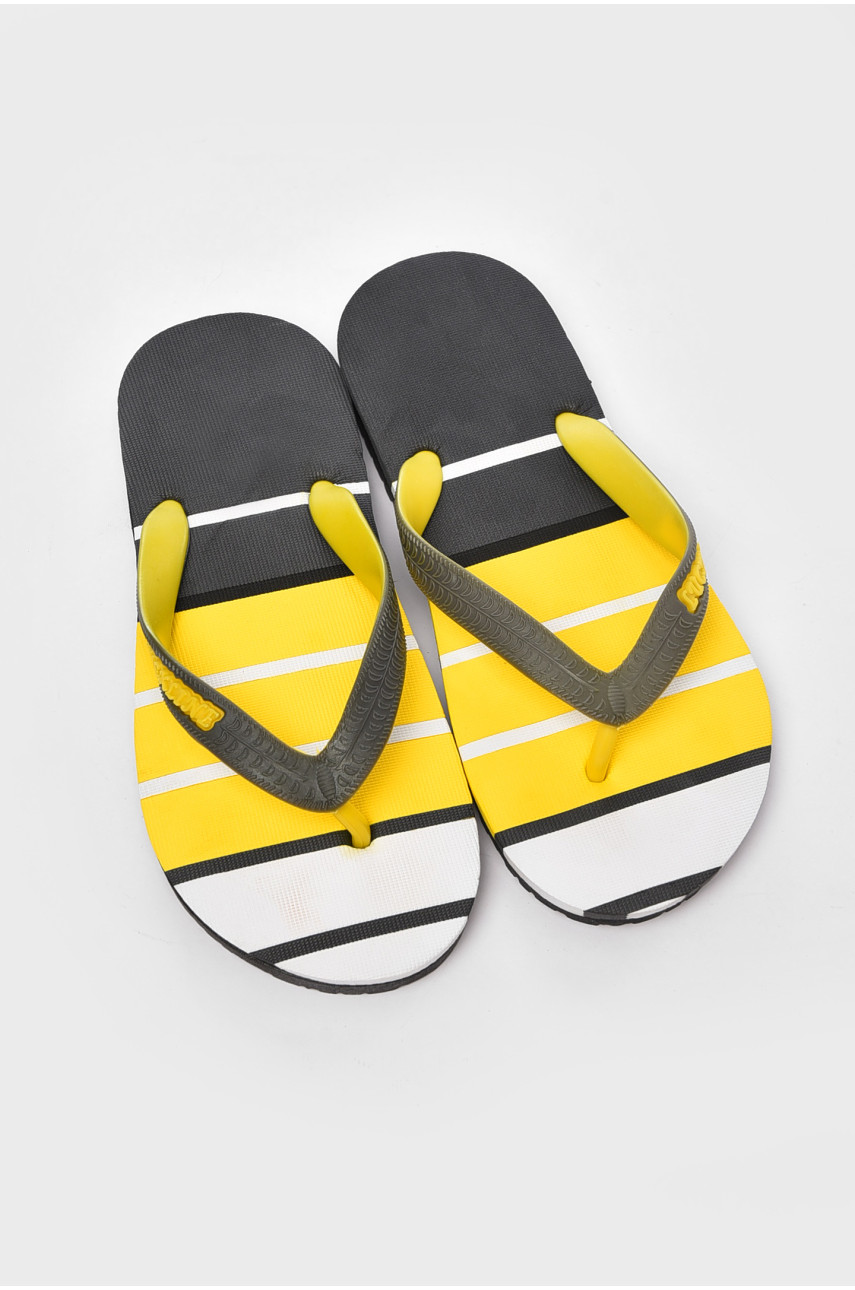 Вьетнамки женские пена черно-желтого цвета в полоску 2002-94 204392